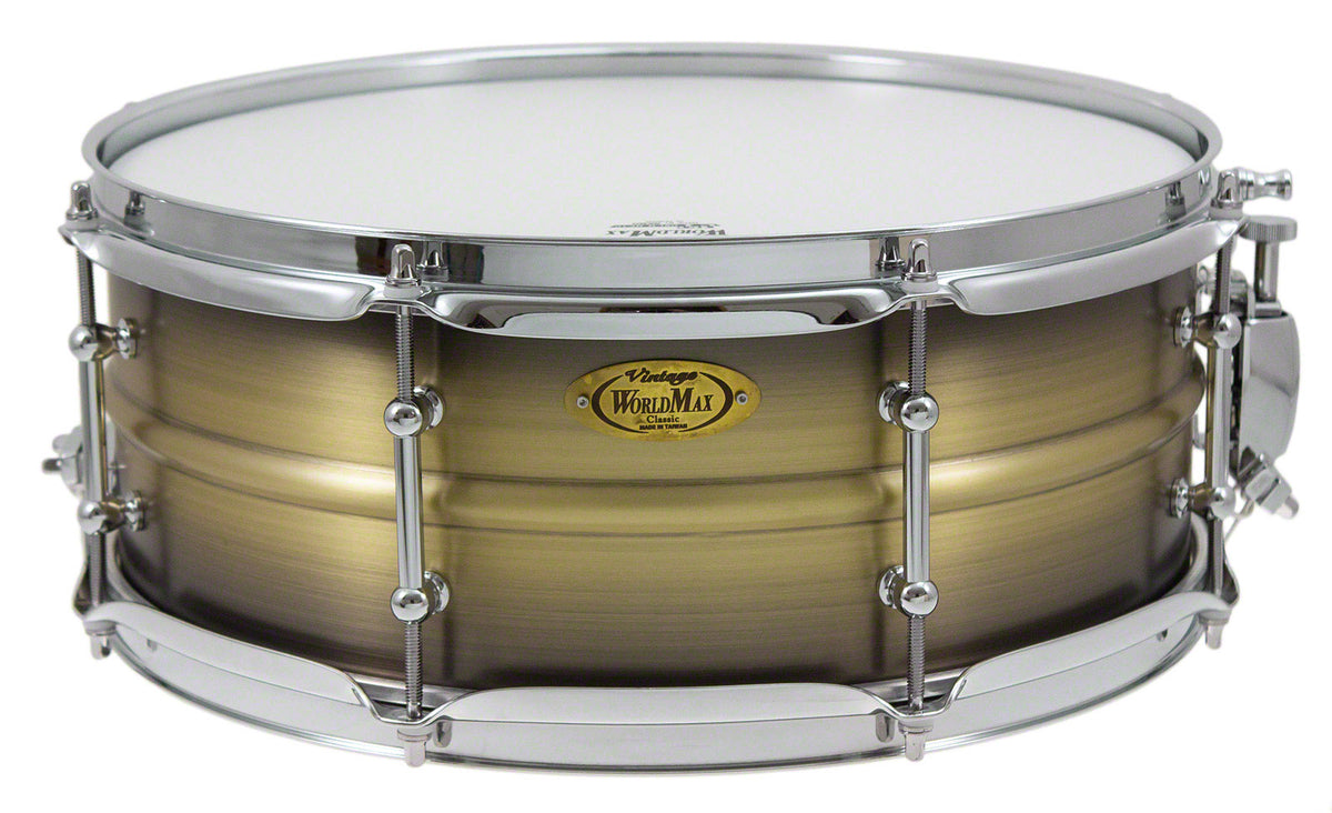 BKA-5514SH - BLACK DAWG 14" X 5.5" SNARE DRUM - ANTIQUE BRUSH BRASS SHELL