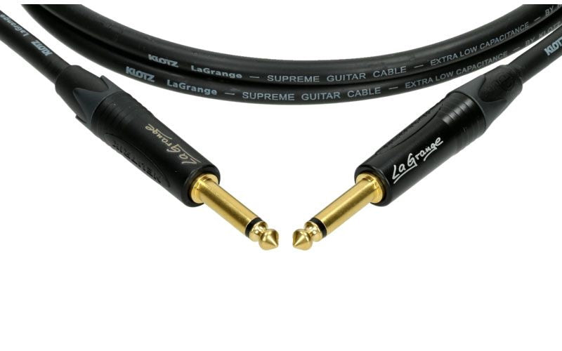 LA-grange Cabo de Instrumento Preto 3M Jack Mono - Jack Mono Contacto Dourado