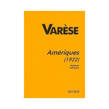 VARESE E. - AMERIQUES (1922) FOR ORCHESTRA - CONDUCTEUR