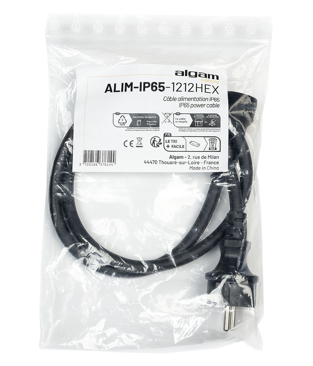 Cabo de alimentação IP65 para IP Par 1212 Hex