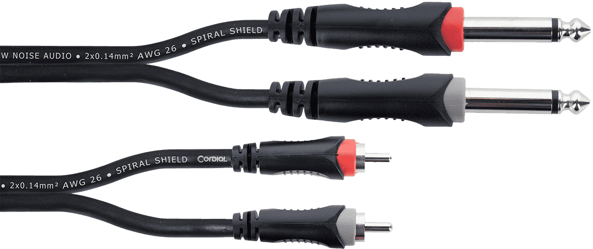 Cabo de Áudio Duplo Jack Mono - RCA 1 M