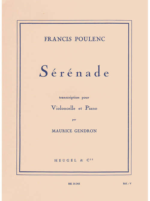 Poulenc Francis - Serenade - Violoncelle & Piano