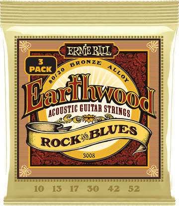 CORDES EARTHWOOD 80/20 BRONZE ROCK&BLUES 10-52 - PACK DE 3