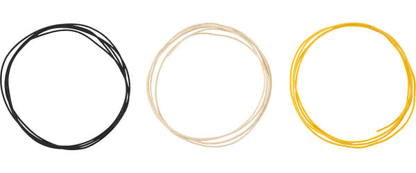Pure Vintage Fio com revestimento têxtil 22 AWG 5" Preto Branco Amarelo