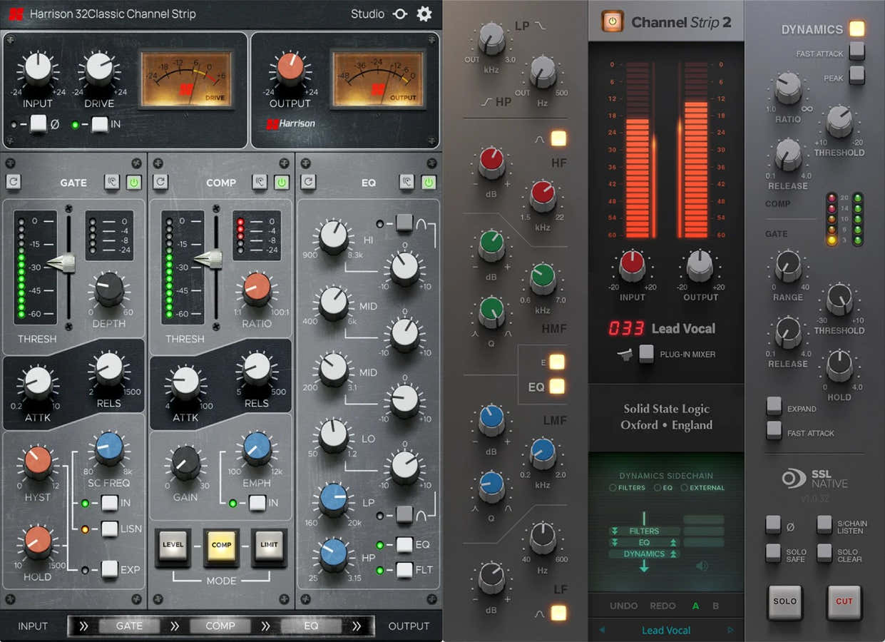 SSL Faixa de canal 2 e Harrison 32 Classic Channel