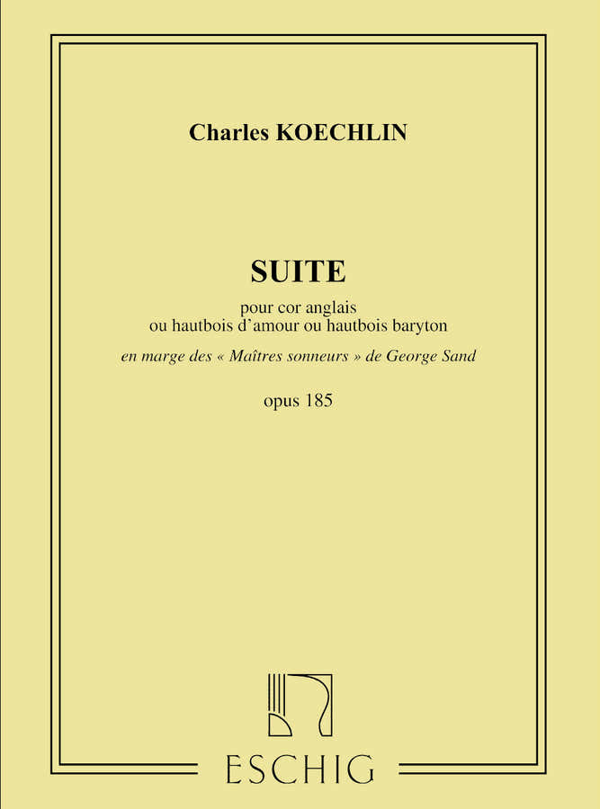KOECHLIN - SUITE OP 185 - COR ANGLAIS SEUL