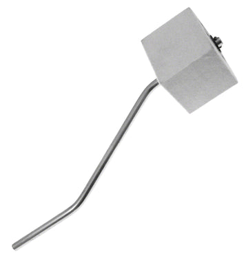 Batedor de Feltro Quadrado Branco - Haste Curva Pedal Duplo