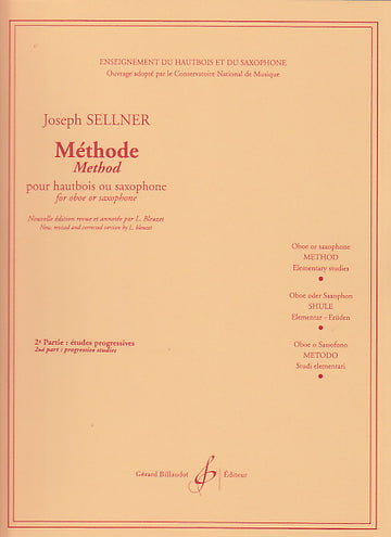 Sellner Joseph - Methode Vol.2 - Etudes Progressives - Pour Hautbois Ou Saxophone