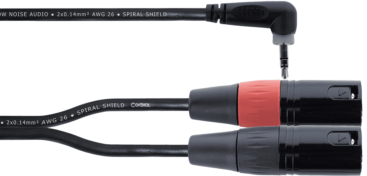 Cordial Cabo Y Mini-jack Estéreo Angular / 2 XLR Macho 3 M
