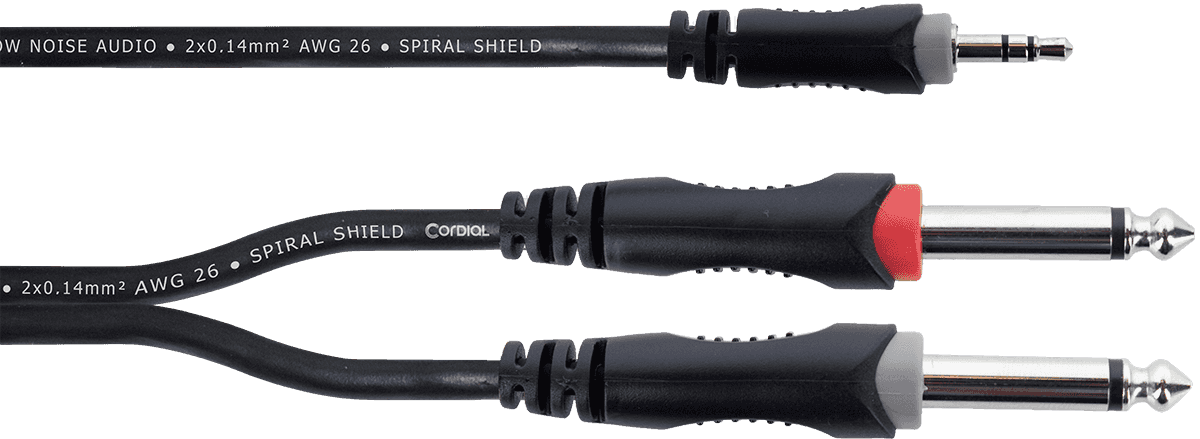 Cabo Y Divisor de Minijack Estéreo / 2 Jacks Mono 3 M