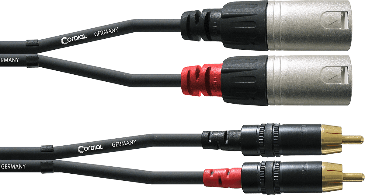 Cabo de Áudio Duplo XLR Macho/RCA 1,5 M