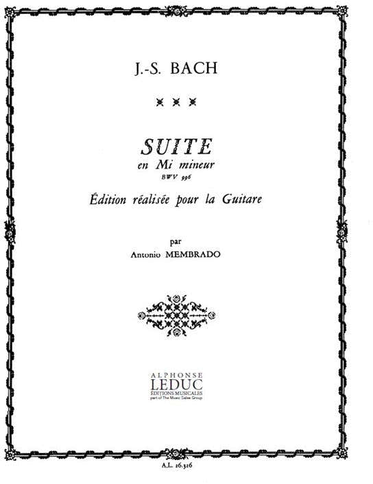 Suite En Mi Mineur Bwv 996