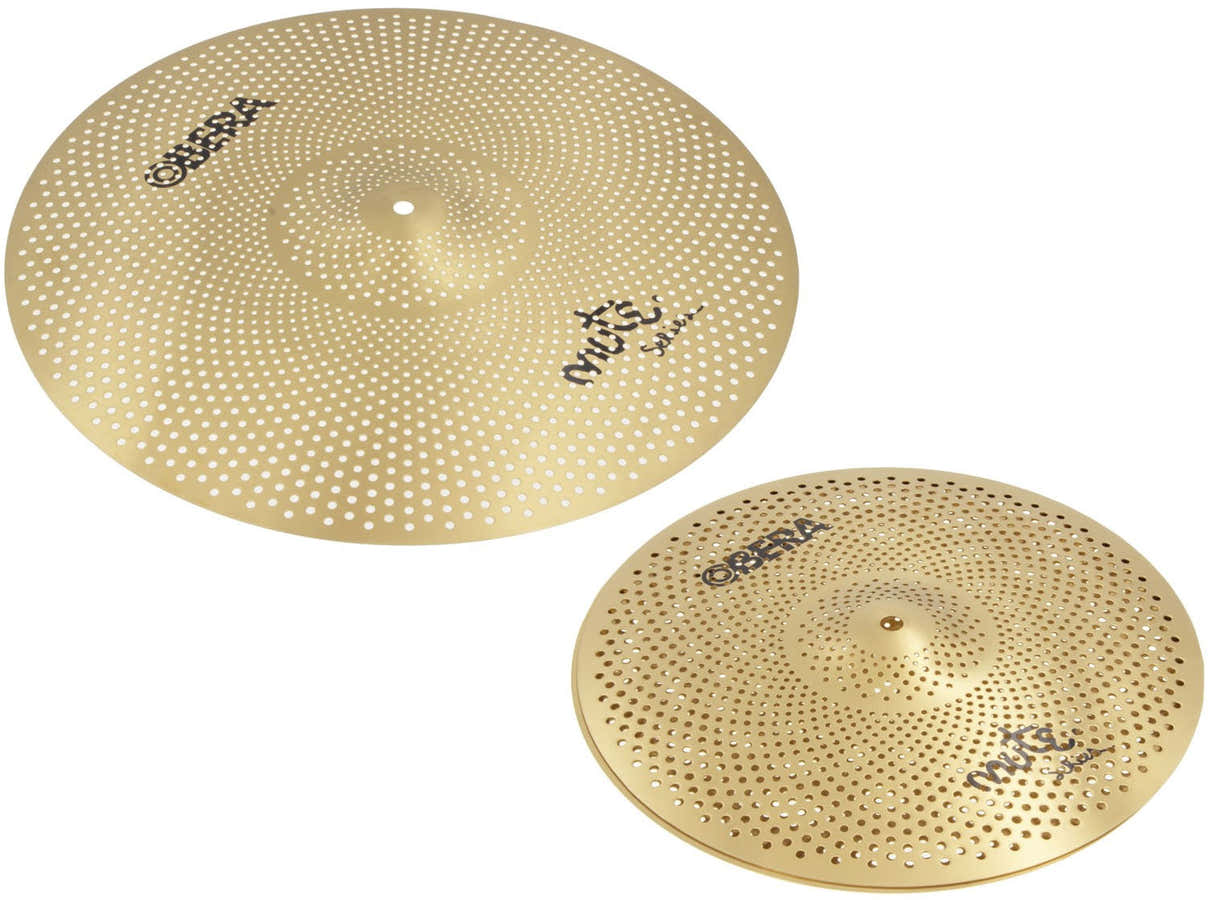 Mute 2x Silent Cymbals Set - 14" 20" - Brass Finish