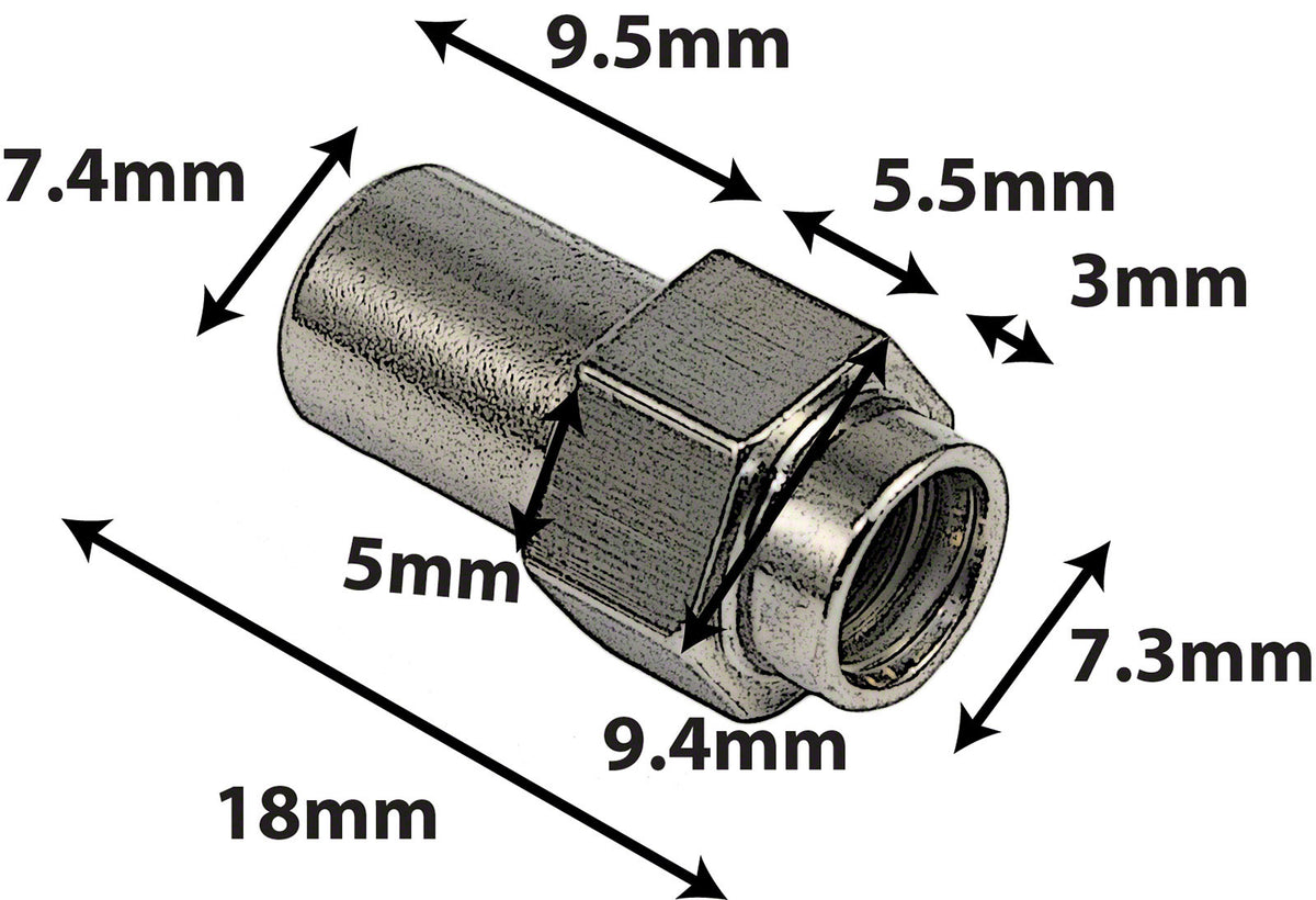 SN-HE-18B Porca Giratória 18mm Cabeça Hexagonal Latão (X4)
