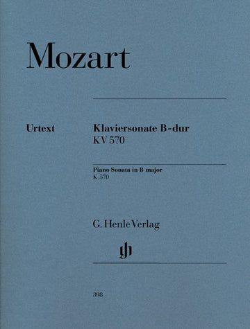 MOZART W.A. - SONATA PARA PIANO EM Sib MAIOR K. 570