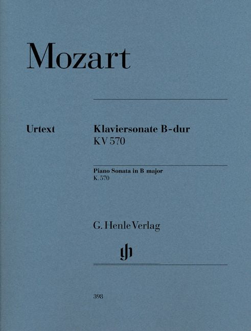 MOZART W.A. - SONATA PARA PIANO EM Sib MAIOR K. 570