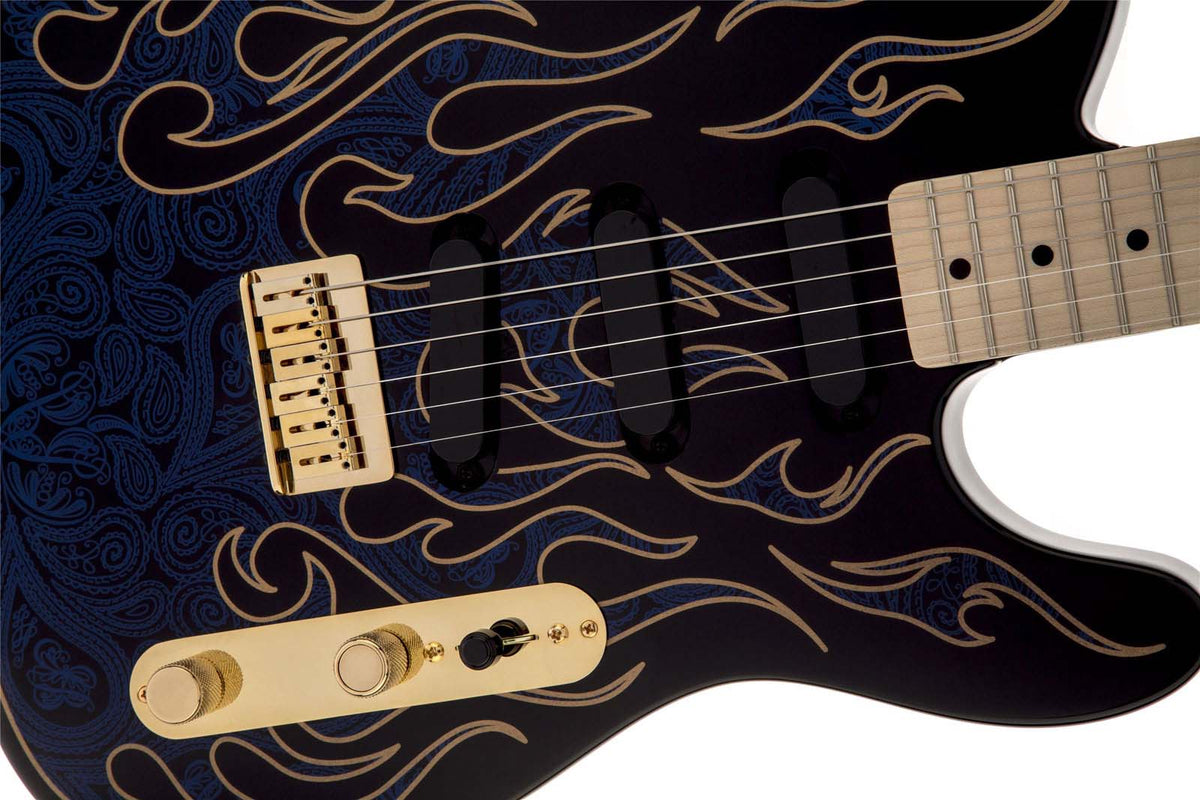 James Burton Telecaster Mn, Blue Paisley Flames