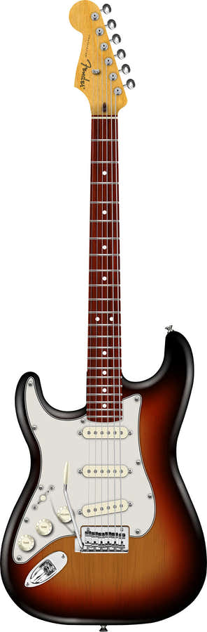 Stratocaster LH Player II RW Sunburst de 3 cores