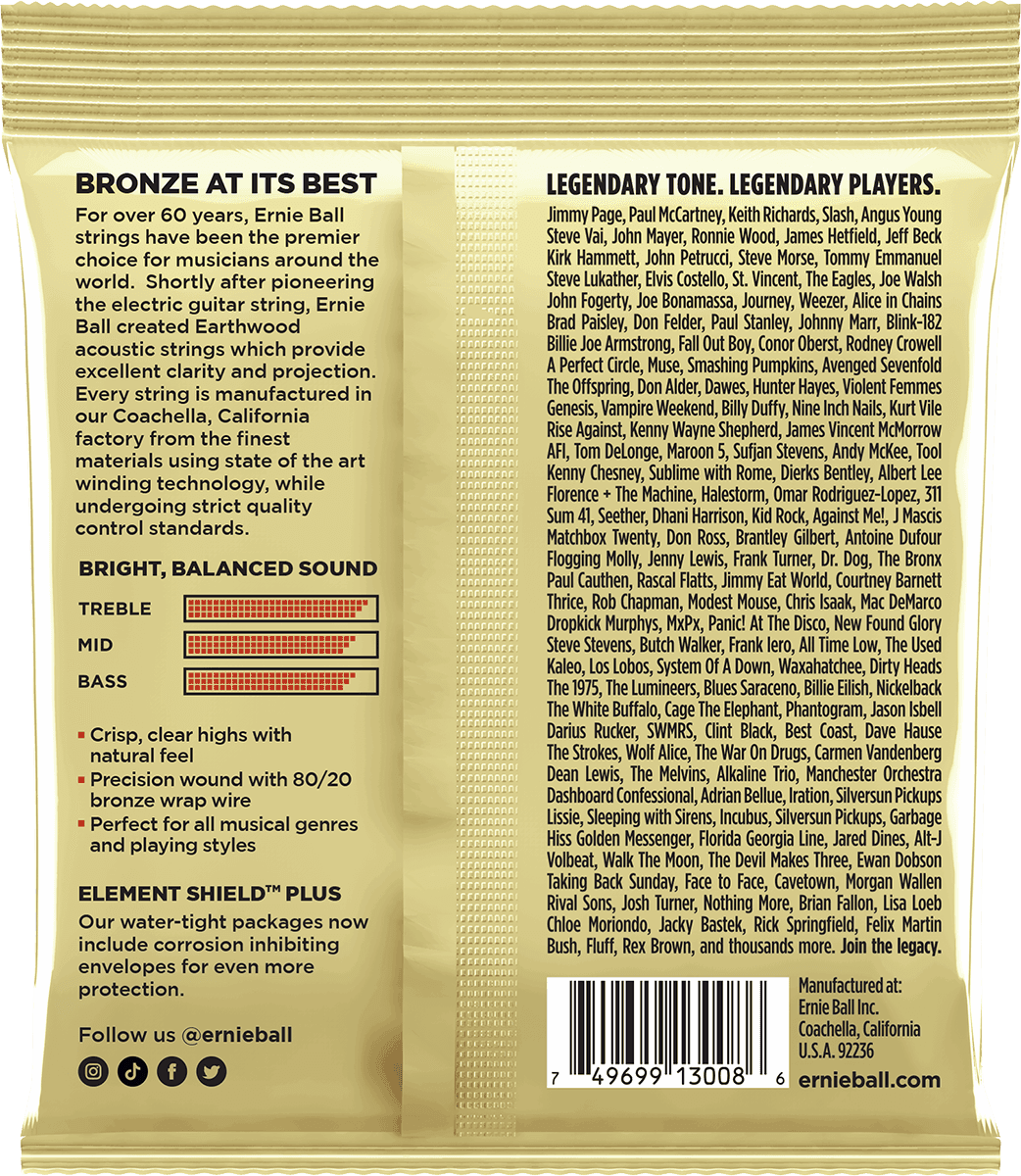 CORDES EARTHWOOD 80/20 BRONZE ROCK&BLUES 10-52 - PACK DE 3