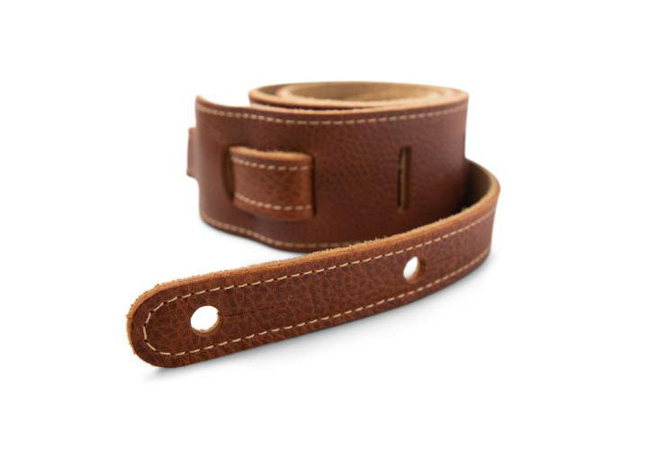 STRAP MEDIUM BROWN LEATHER SUEDE BACK 2.5"