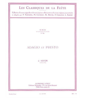 HAYDN J. - ADAGIO ET PRESTO - FLUTE