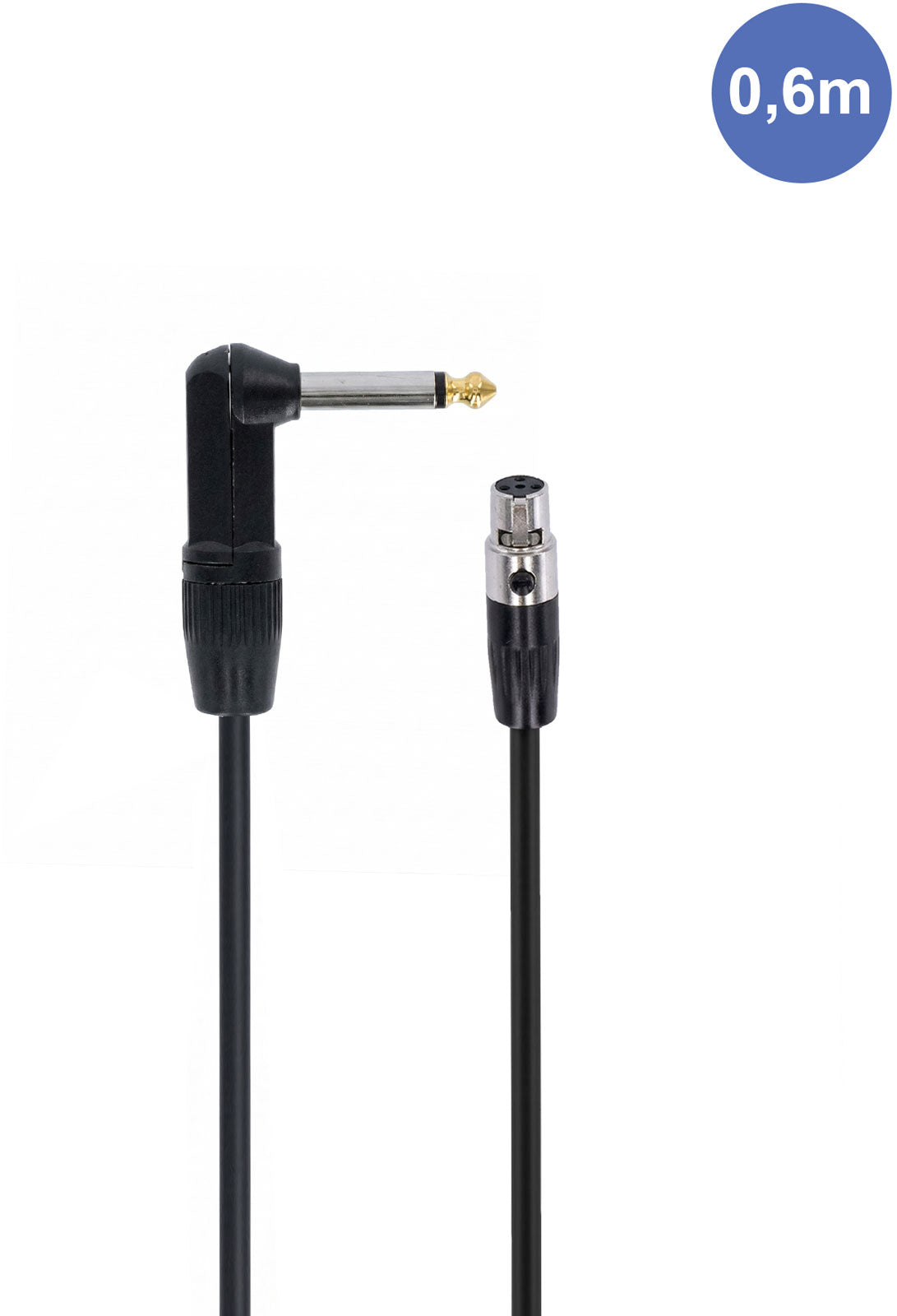 AUDIOCAB 4055 Jack angular para Mini XLR 4 pinos (Shure) 60 cm