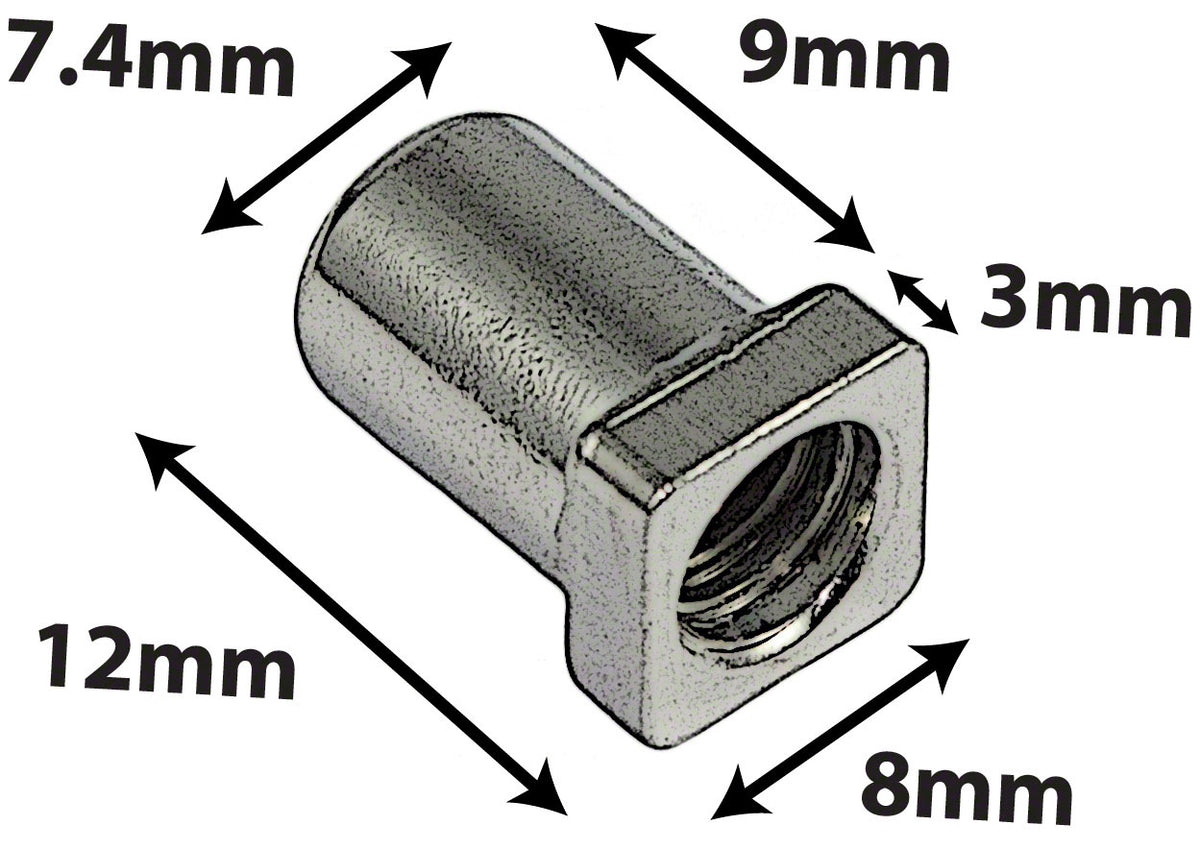 SN-SQ-12B - Chaminé 12mm Cabeça Quadrada - Latão (X4)
