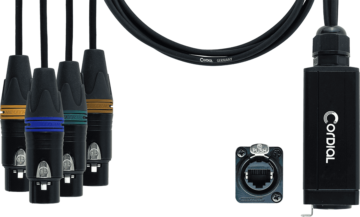 DMX ADAPTER - RJ45 4 XLR FEMALE 5 POINTS 70 CM