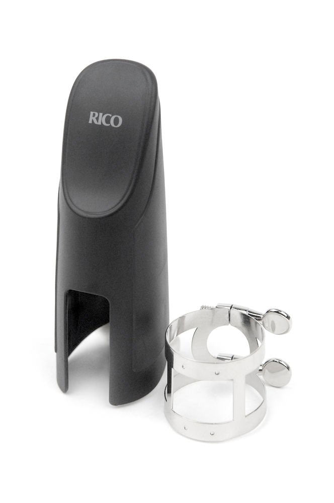 RBS1N - RICO ABRACADEIRA SAXOFONE BARITONO Y COPRIBOQUILHA (GRAFTONITE MOUTHPIECE) NICKEL PLATED
