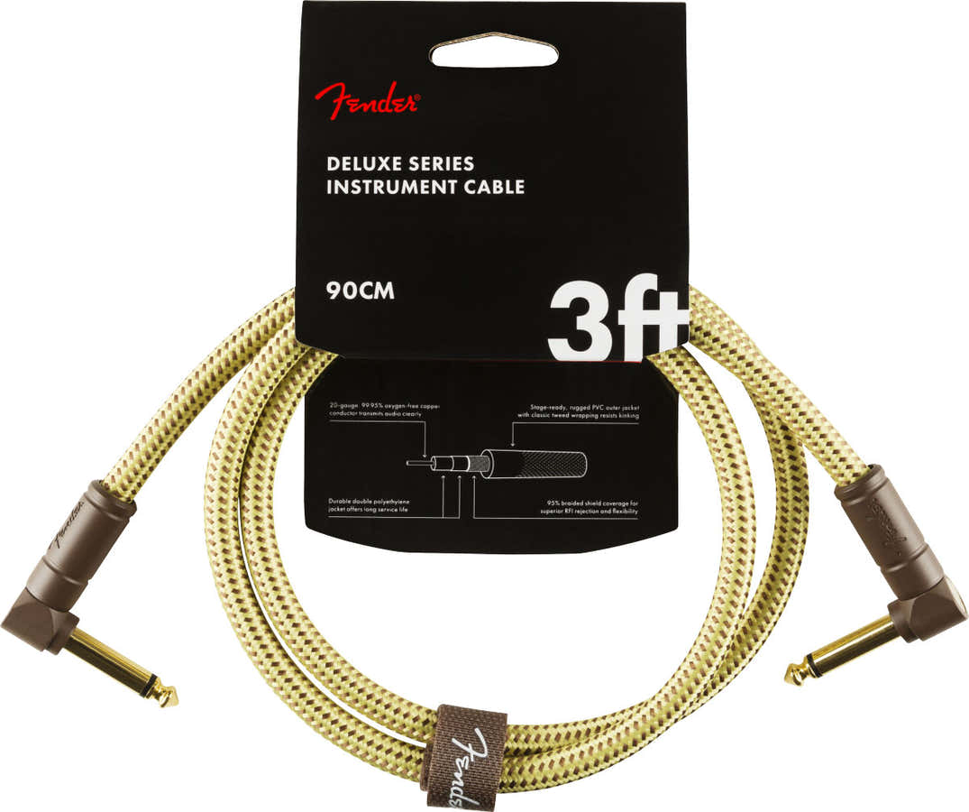DELUXE INSTRUMENT CABLE ANGLE/ANGLE 3' TWEED