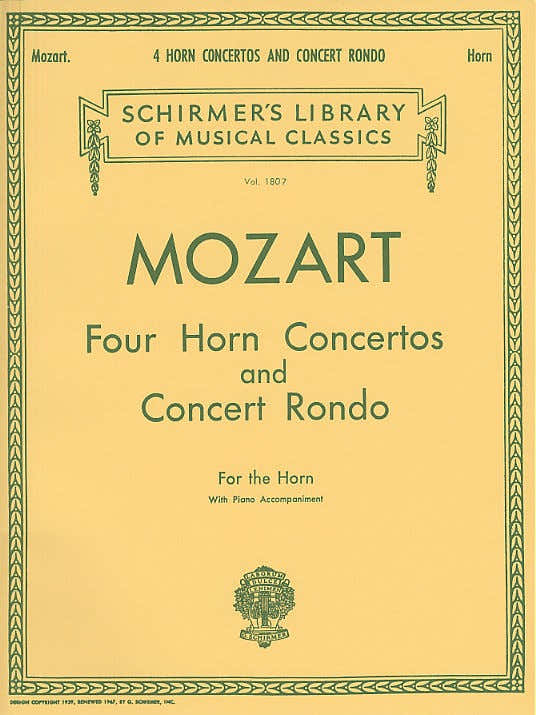 MOZART - Quatro concertos para trompa e rondó de concerto HN - Trompa