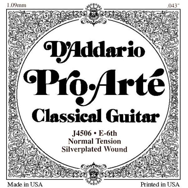 J4506 PRO-ARTE NYLON CLASSICAL GUITAR SINGLE STRING NORMAL TENSION SIXTH STRING