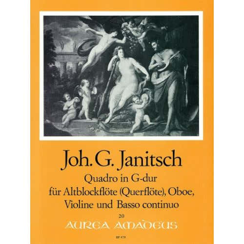 Janitsch J. G. - Quadro in G-Dur - Flauta De Bico Alto ou Flauta Transversal Oboé Violino e Bc.