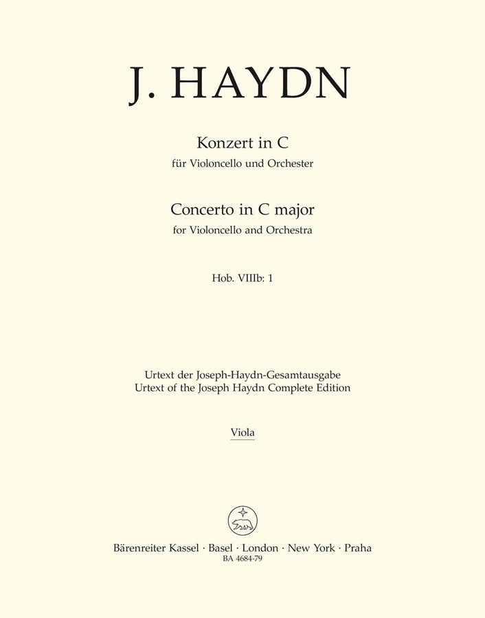 Haydn J. - Konzert In C - Violoncelle et Orchestre - Partie D'alto