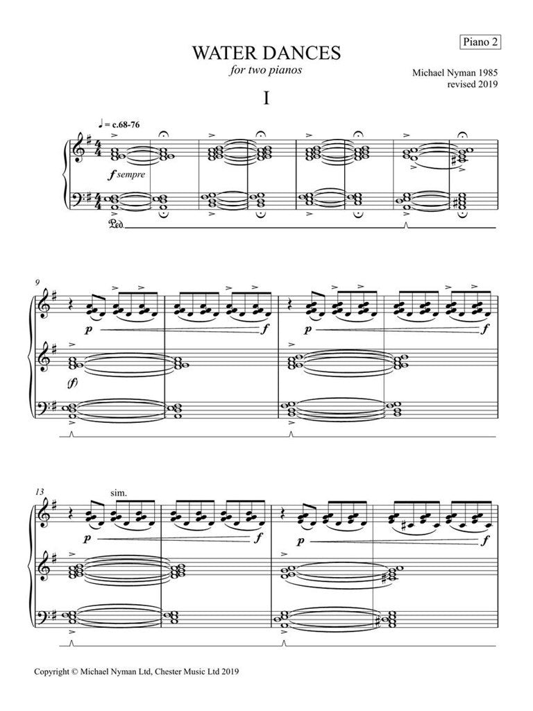 Nyman Michael - Water Dances - 2 Pianos