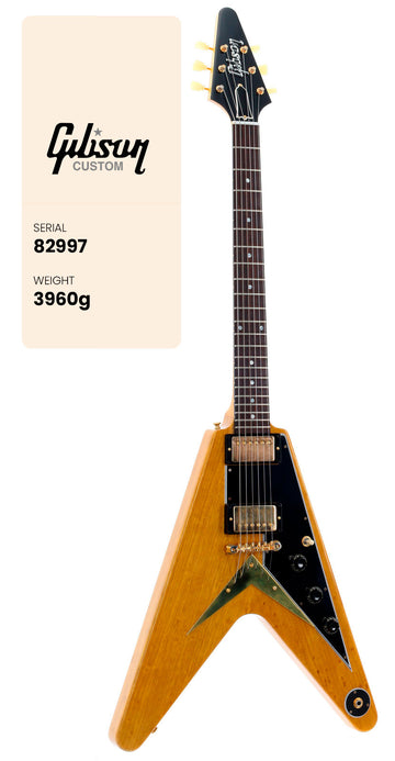 Flying V Korina 1958 Escudo preto Natural CS HRC #82997