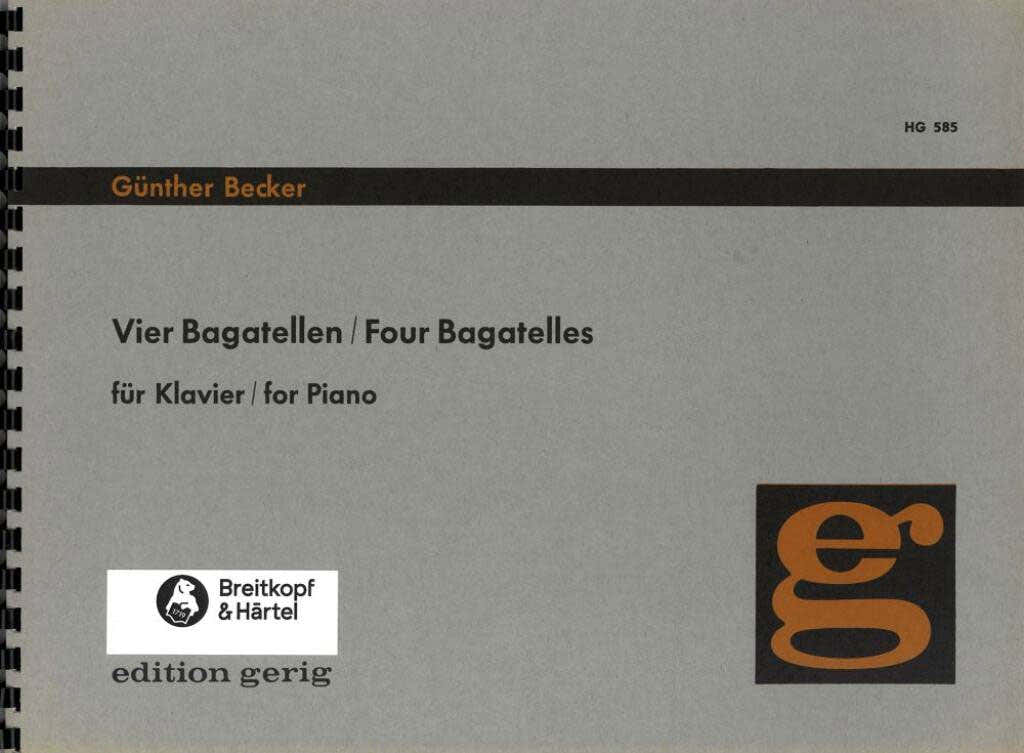 Becker Gunther - Vier Bagatellen - Piano