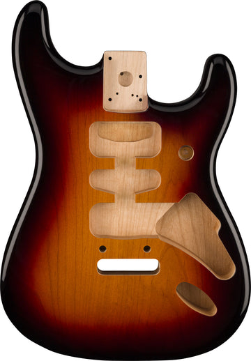 Deluxe Stratocaster HSH, Corpo em Amieiro, Montagem de Ponte de 2 Pontos, Sunburst de 3 Cores