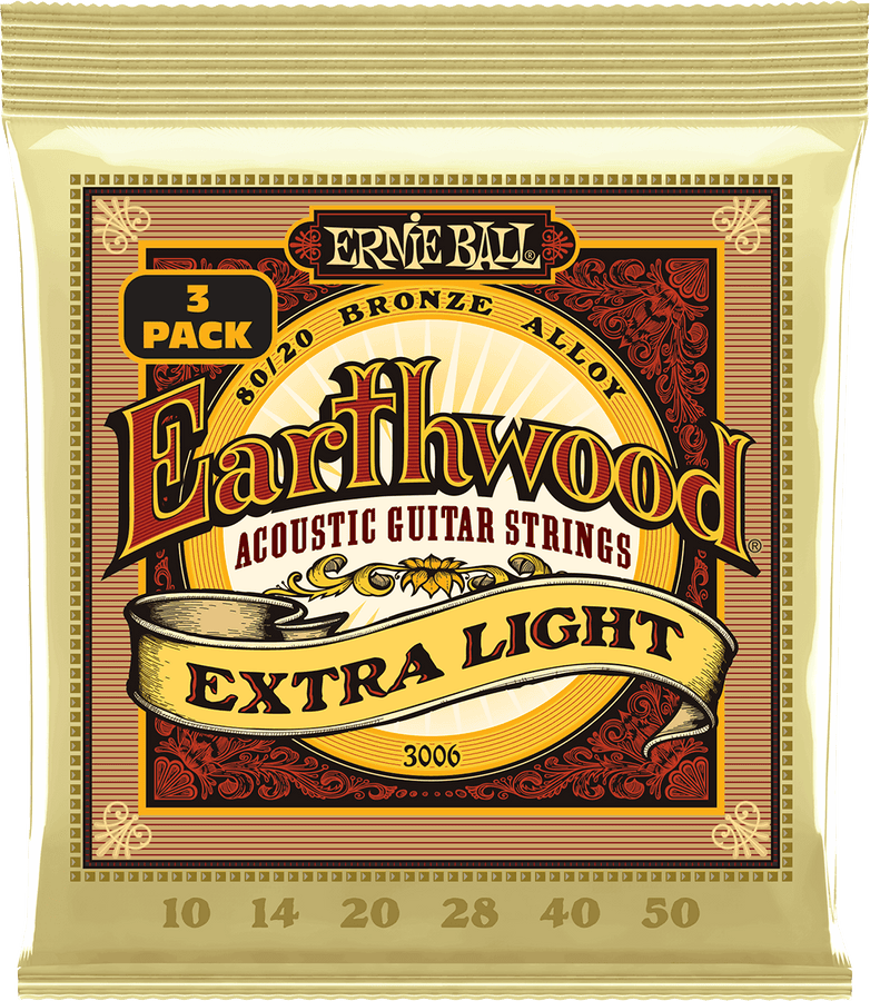 CORDES EARTHWOOD 80/20 BRONZE EXTRA LIGHT 10-50 - PACK DE 3