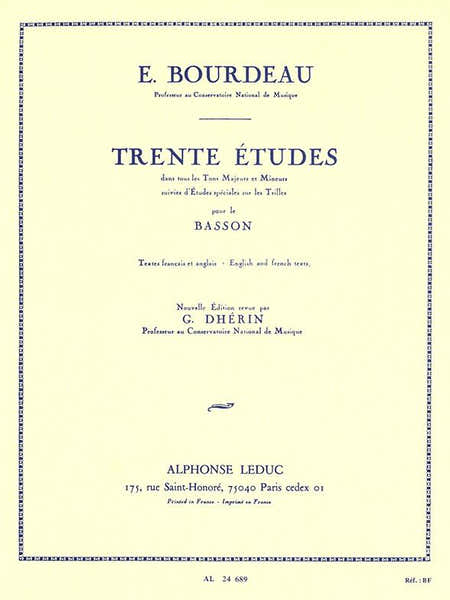 Bourdeau E. - 30 Etudes - Basson