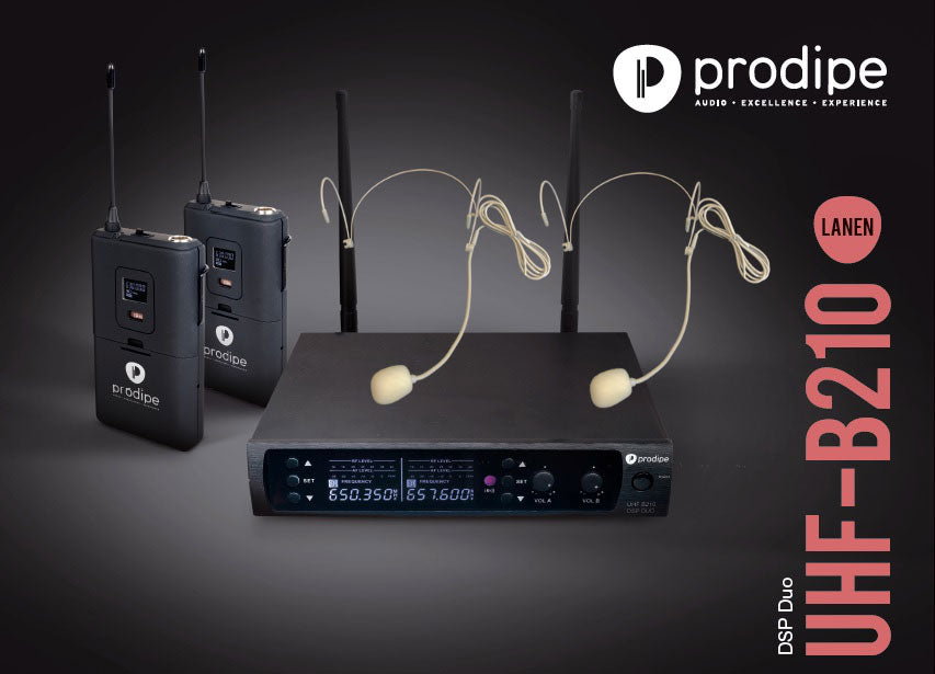 Prodipe UHF B210 DSP Microfone de cabeça Duo
