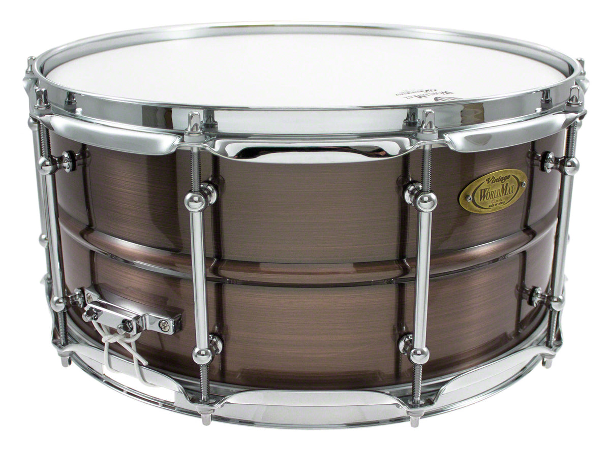 BKR-6514SH - BLACK DAWG 14" X 6.5" SNARE DRUM - BRUSHED RED COPPER BRASS SHELL