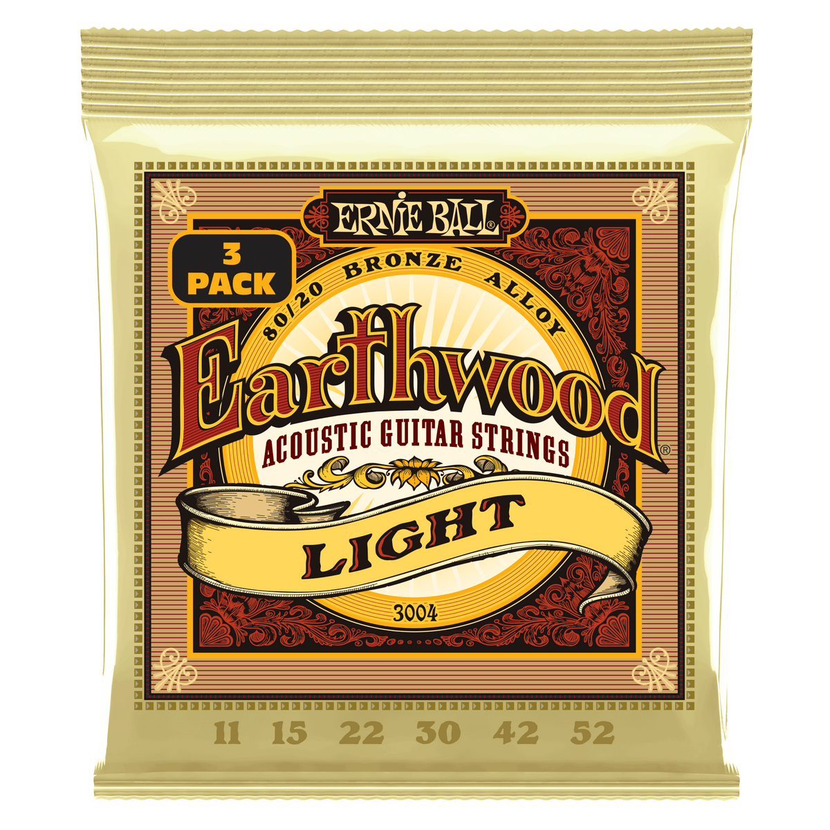 3004 Earthwood 80/20 Bronze Light 11-52 Pack de 3