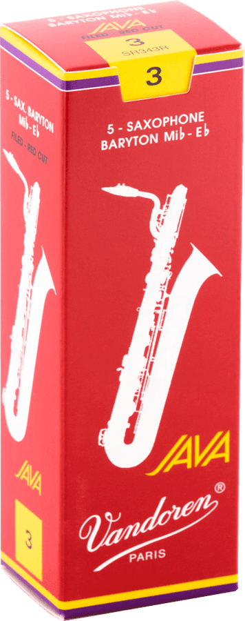 BOX OF 5 BARITONE JAVA RED CUT REEDS 3