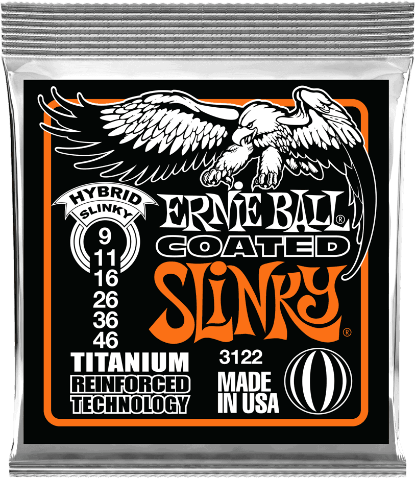 Ernie Ball 3122 Slinky híbridas de titânio revestidas 9-46