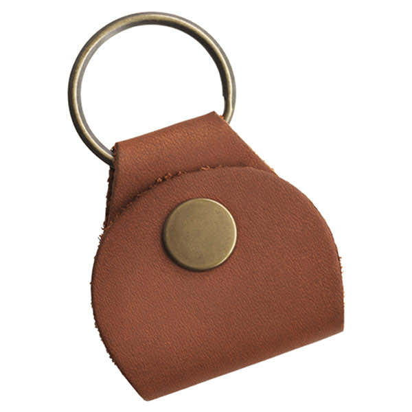 Porta-chaves porta-palhetas em pele Premium (Castanho) Porta-chaves