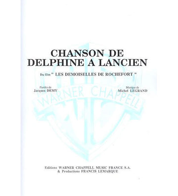 Legrand Michel - Chanson De Delphine A Lancien - Piano Ch