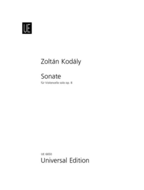 Kodaly Zoltan - Sonate FüR Violoncello Solo Op.8
