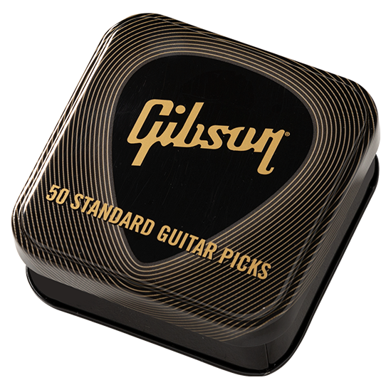 Gibson Accessories PICKS STANDARD TIN 50 PACK BLACK HEAVY