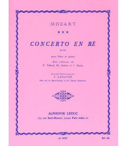 MOZART WOLFGANG AMADEUS - CONCERTO EN RE - FLUTE ET PIANO